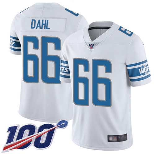 Detroit Lions Limited White Men Joe Dahl Road Jersey NFL Football #66 100th Season Vapor Untouchable